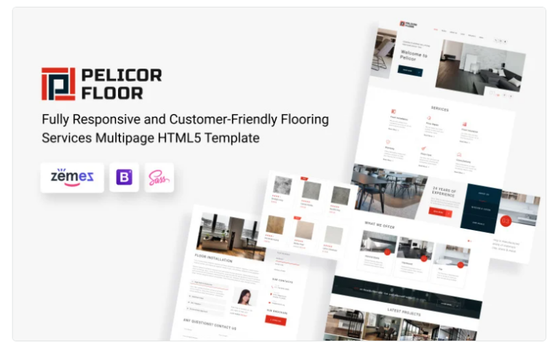 Pelicor Floor – Flooring Company Multipage HTML5 Website Template 1.0