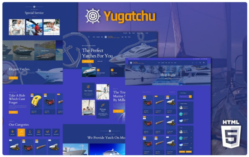 Yugatchu Luxury Yacht Club Service and Marine shop Website Template 1.0