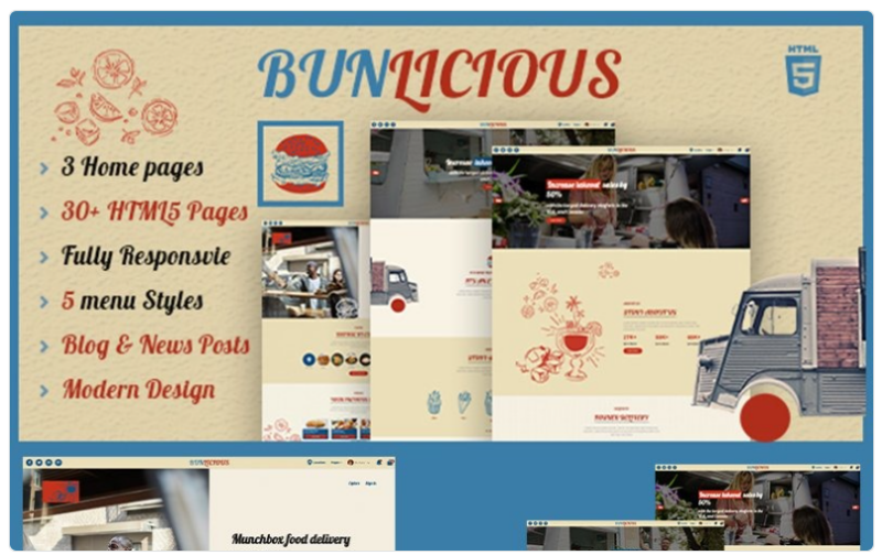 Bunlicious | Food truck and Restaurant HTML 5 Website Template 1.0