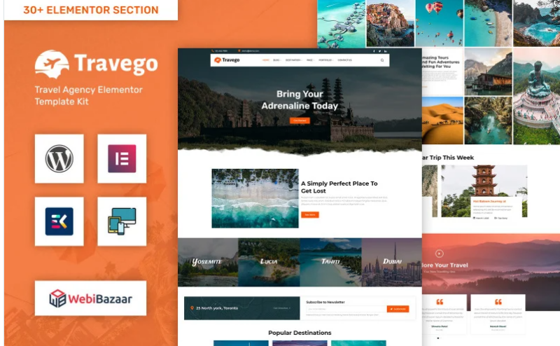 Travego – Tour & Travel Agency Template WordPress Theme