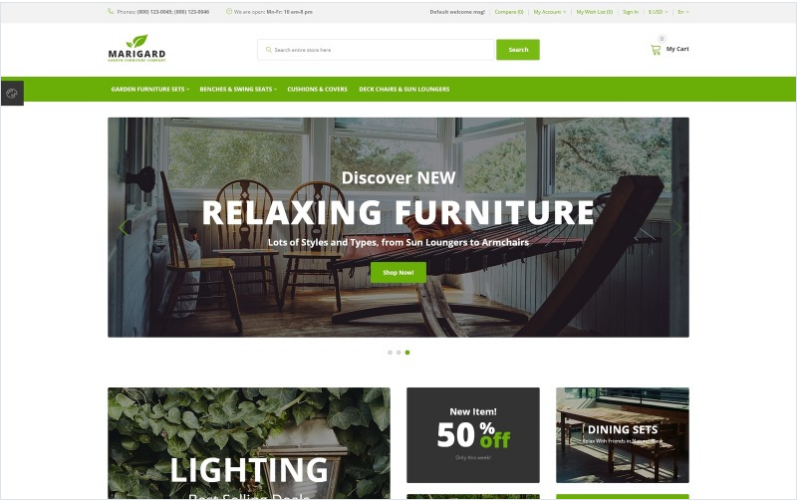 Marigard – Efficient Garden Furniture Online Shop OpenCart Template