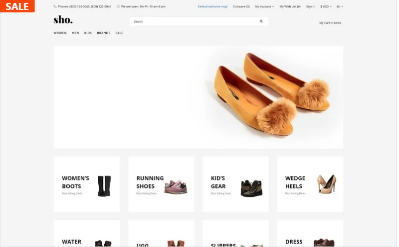 Sho. – Shoe Store E-Commerce Clean OpenCart Template