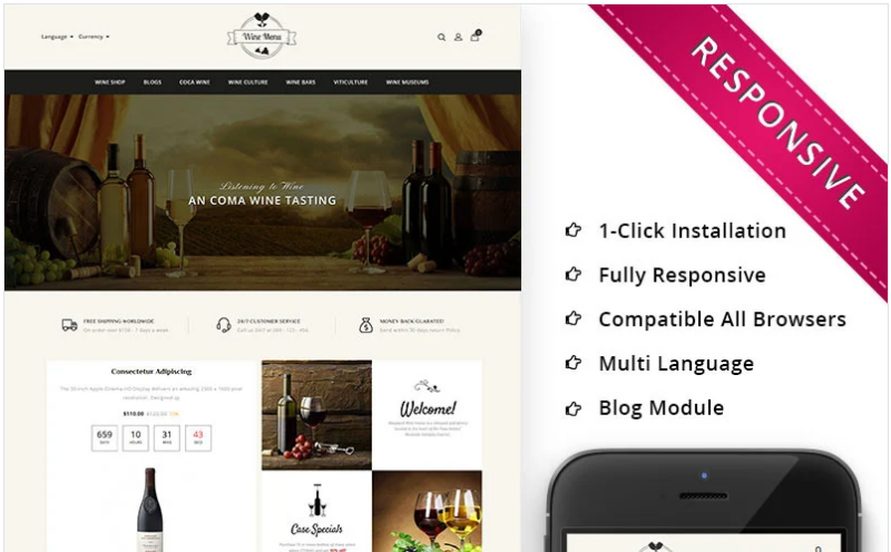 WineMenu – The Wine Shop Responsive OpenCart Template