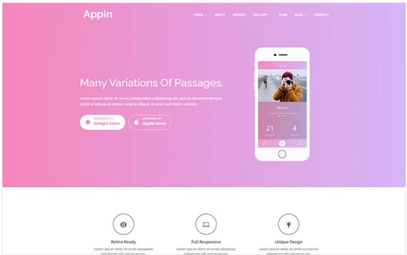 Appin – Apps Responsive WordPress Theme