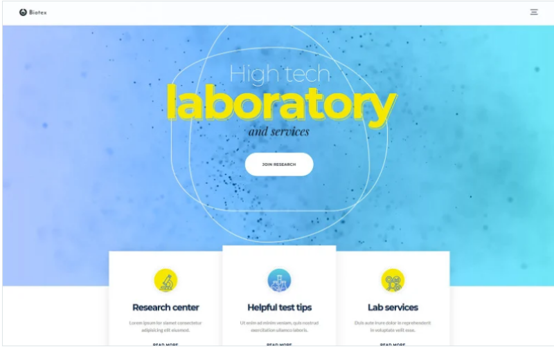 Biotex – Medical Laboratory WordPress Theme