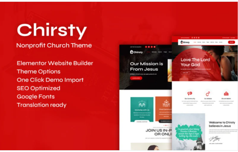 Chirsty – Multipurpose Nonprofit Church WordPress Theme