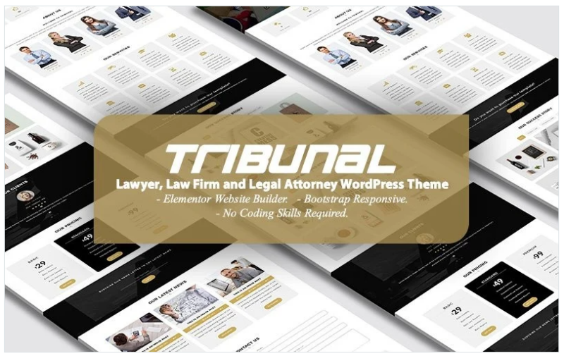 TRIBUNAL – Lawyer, Law Firm and Legal Attorney Landing Page WordPress Theme