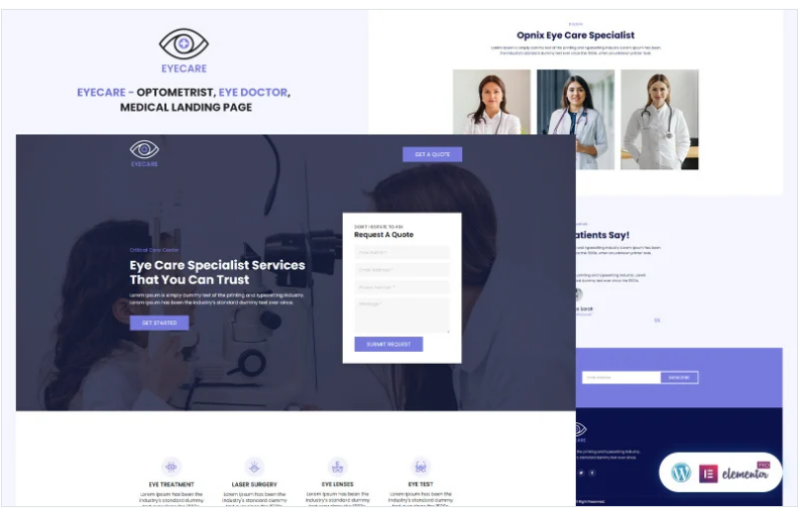 EyeCare – Eye Care Services Elementor Template(m)