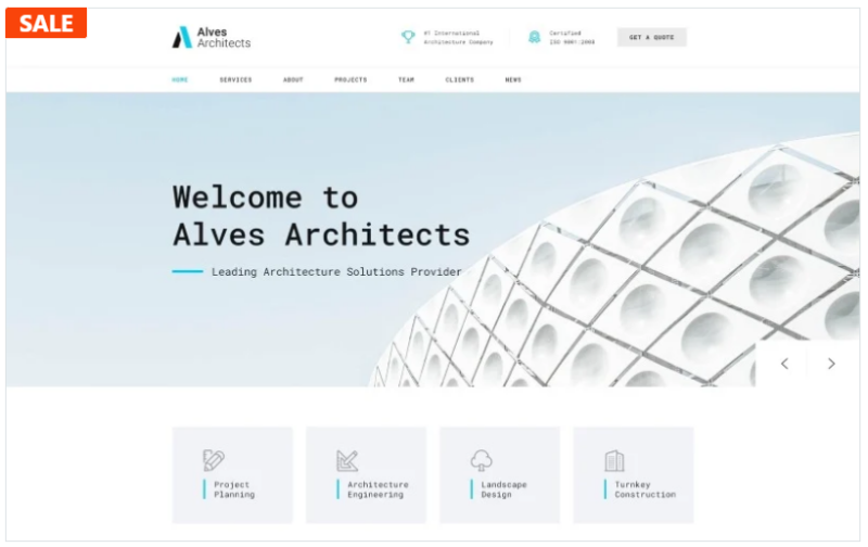 Alves Architects – Light Architecture Company HTML Landing Page Template