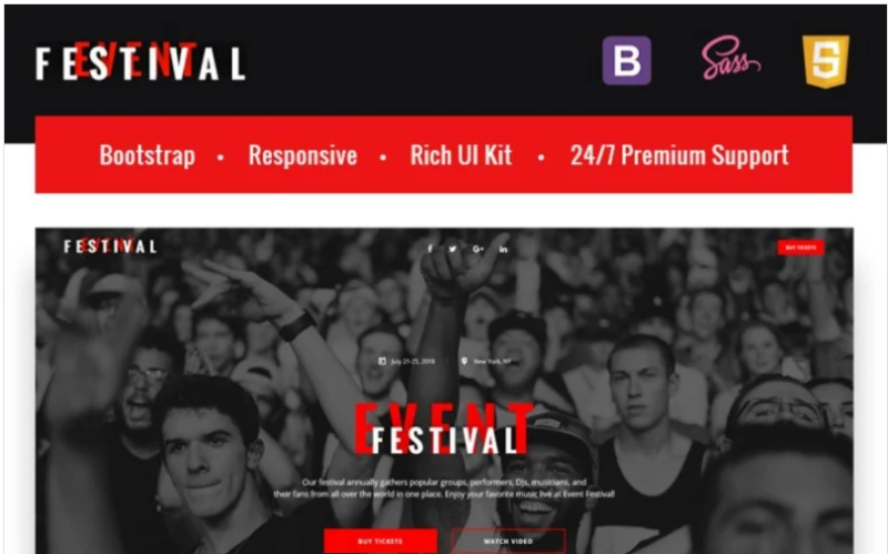 Festival Event – Responsive HTML5 Landing Page Template