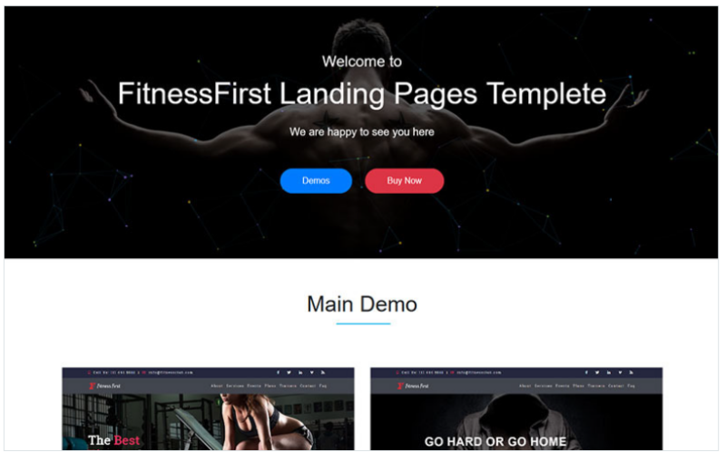 Fitness First – HTML5 Landing Page Tempalte Landing Page Template