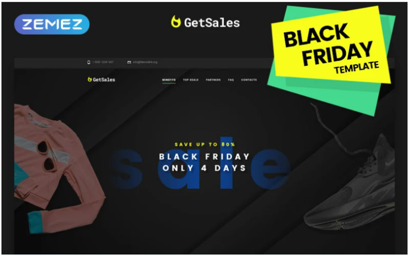 GetSales – Fancy Black Friday HTML Landing Page Template