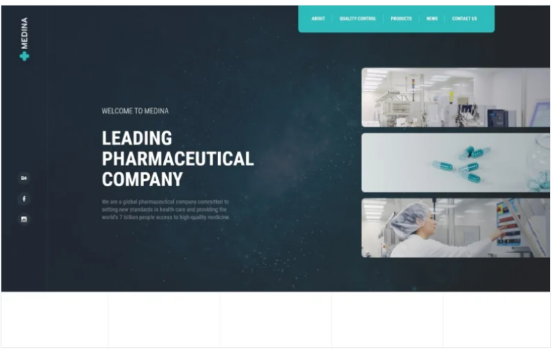 Medina – Pharmaceutical Company Modern HTML Landing Page Template