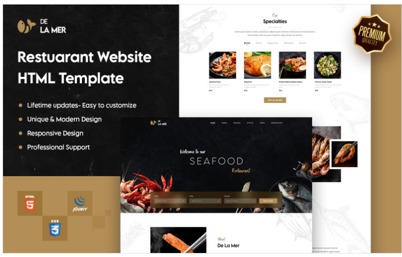 Delamer – Restaurant & Food HTML Website Template