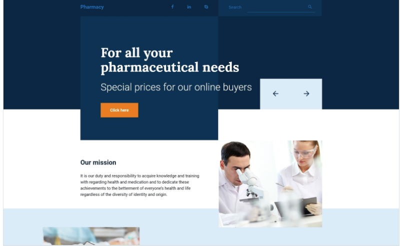 Drug Store Free Responsive Landing Page Template