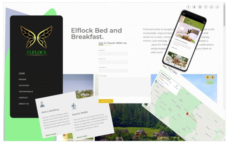 Elflock: Bed and Breakfas Oriented Landing Page Template