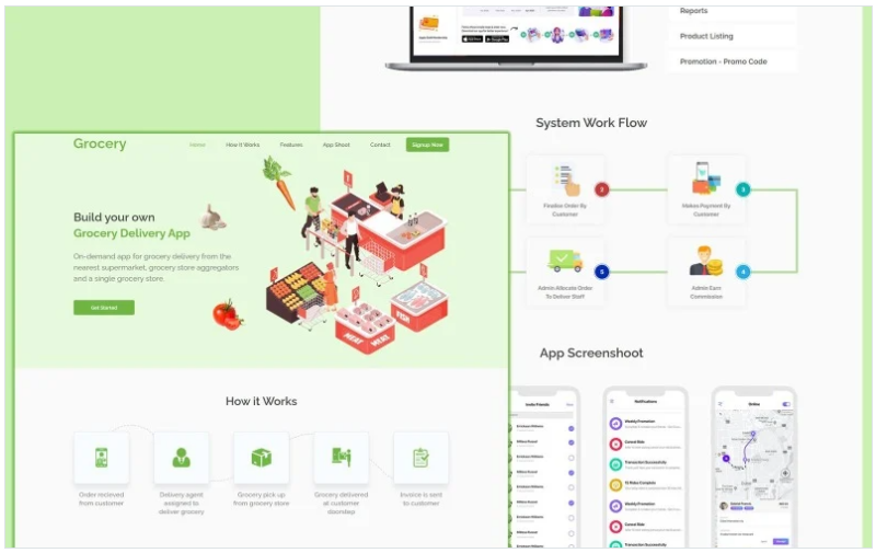 Grocery – Delivery App Landing page