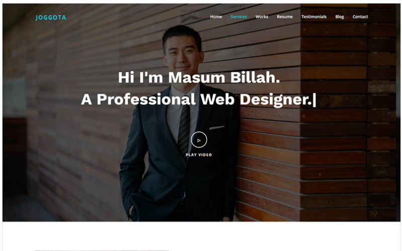 Joggota – Personal Portfolio HTML5 Landing Page Template