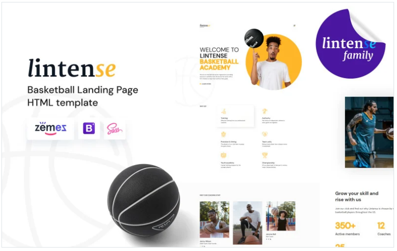 Lintense – Basketball Club HTML5 Landing Page Template