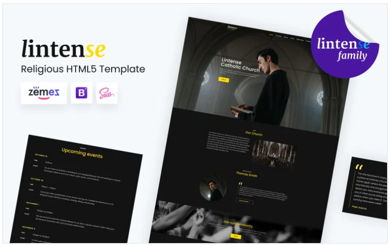 Lintense Catholic Church – Religious HTML5 Landing Page Templatate