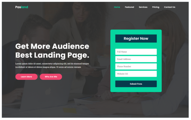 Pasland – Creative Landing Page Template