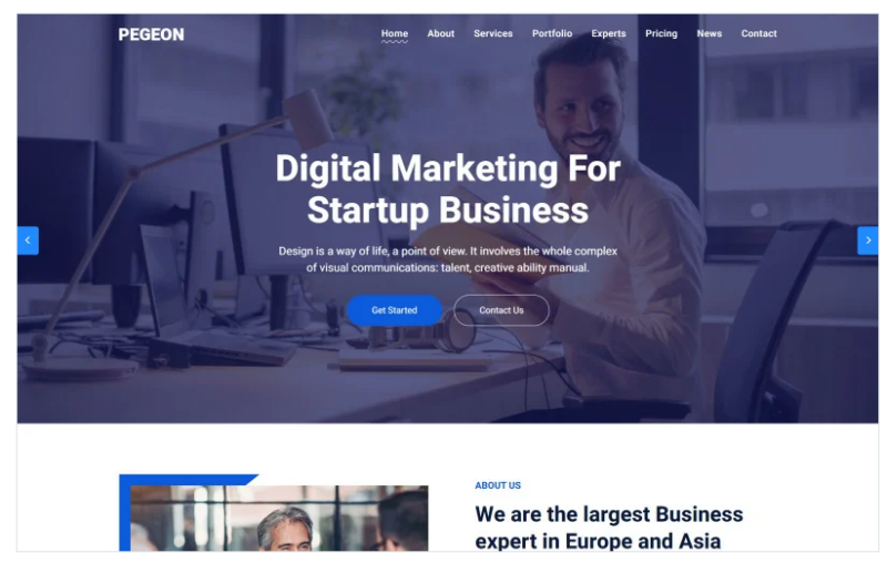 Pegeon – Business and Consulting Landing Page Template