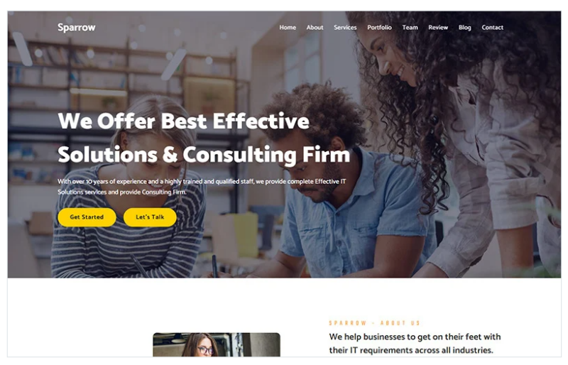 Sparrow – Agency & Consulting Landing Page Template