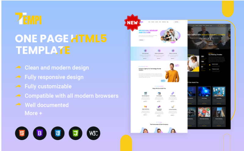 Tempi – One Page HTML5 Template