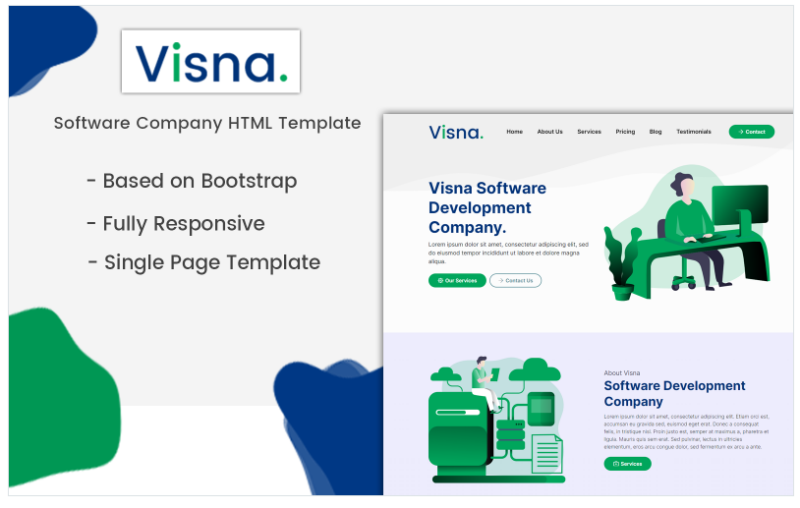 Visna – Software Company Landing Page Template