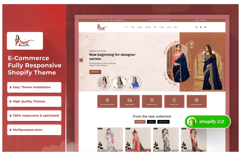 Sareeify – Multipurpose Premium Fashion Shopify 2.0 Theme