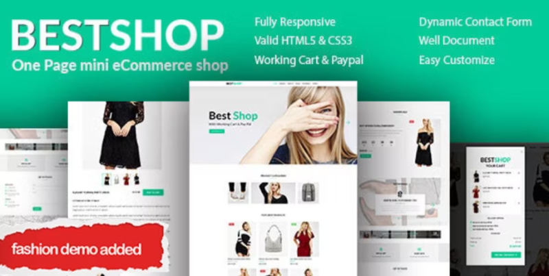 Bestshop One Page Mini eCommerce Shop Templates