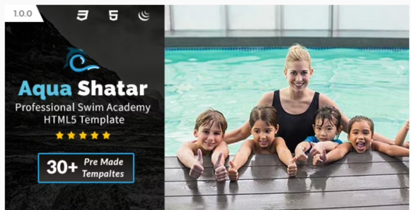 Aqua Shatar Professional Swim Academy HTML5 Template