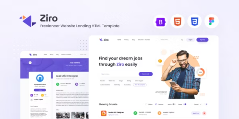Ziro Freelancer Directory Website HTML Template