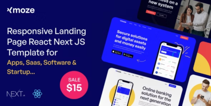 Xmoze React Next JS Landing Page Template