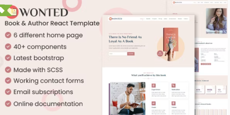 Wonted Book Author React Template