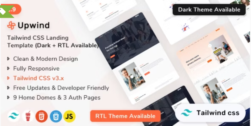 Upwind Tailwind CSS Landing Page Template