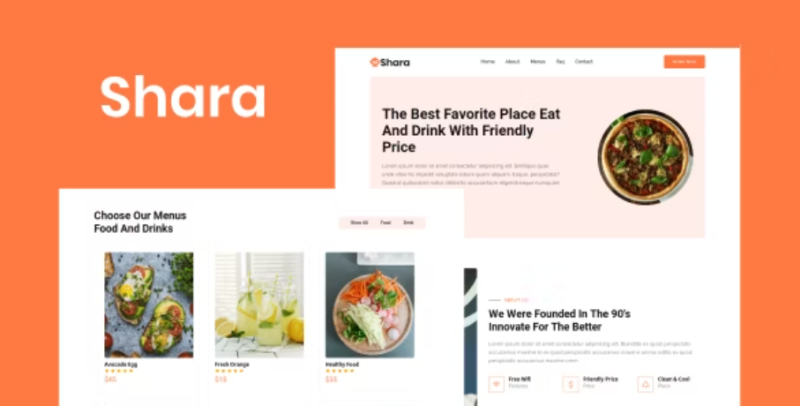 Shara Food Drink Landing Page Template