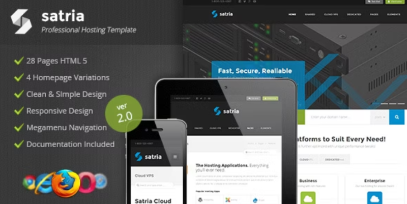 Satria Professional Hosting HTML5 Template