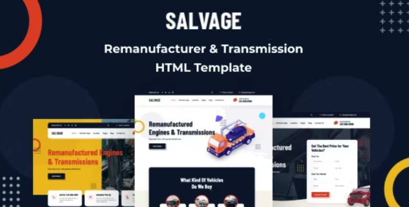 Salvage Remanufacturer HTML Template