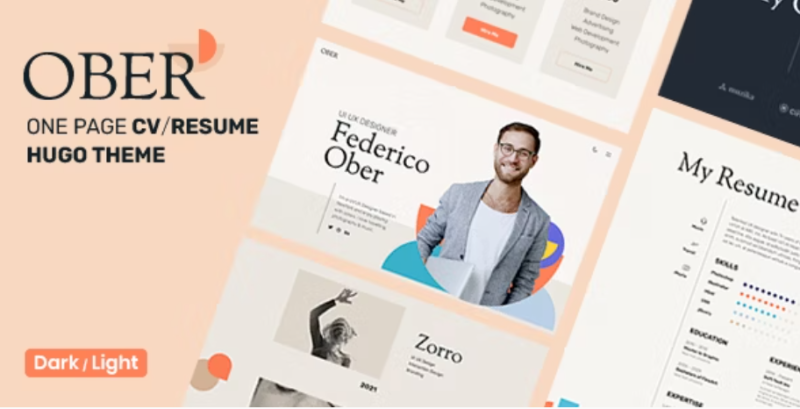 OBER CV Resume Personal Portfolio Hugo Theme