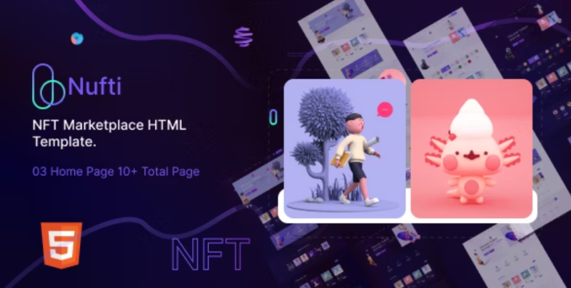 Nufti NFT Marketplace HTML Template