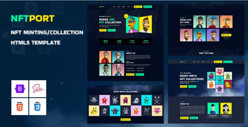 Nftport NFT Minting Collection Landing Page HTML5 Template