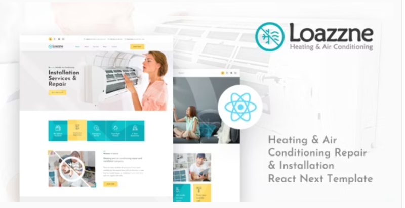 Loazzne React Next Heating Air Conditioning Services Template