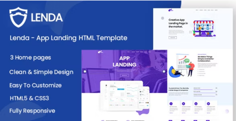 Lenda App Landing HTML Template