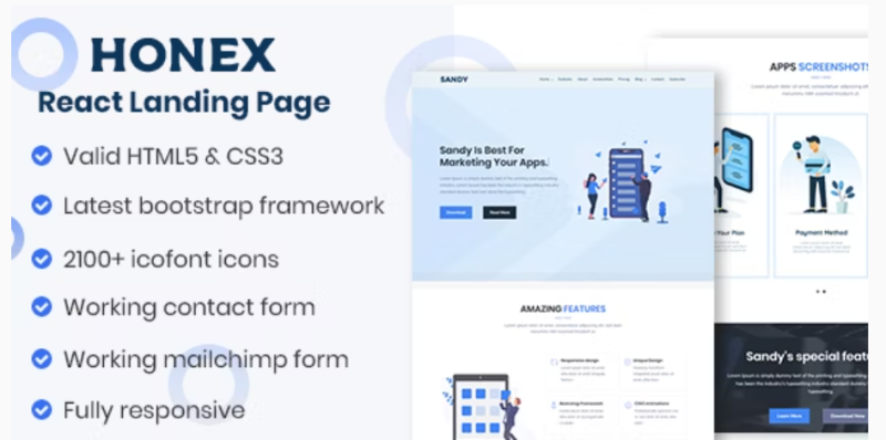 HONEX React Apps Landing Page