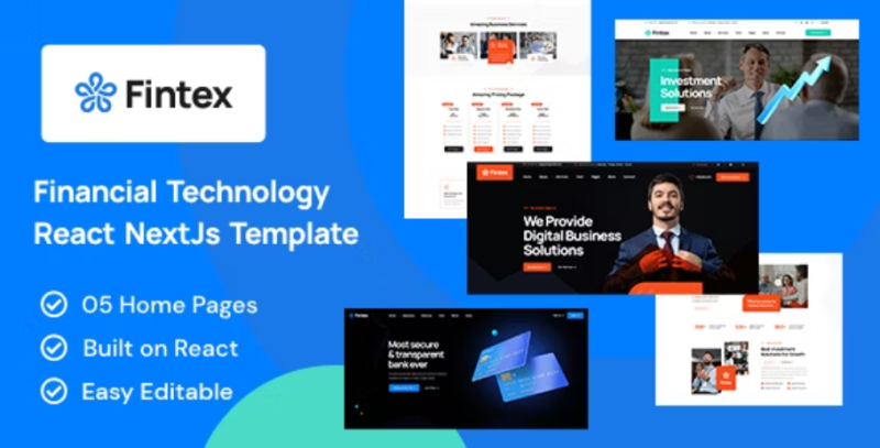 Fintex Consulting Financial React NextJs Template