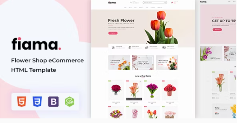 Fiama Flower Florist Shop eCommerce Bootstrap Template