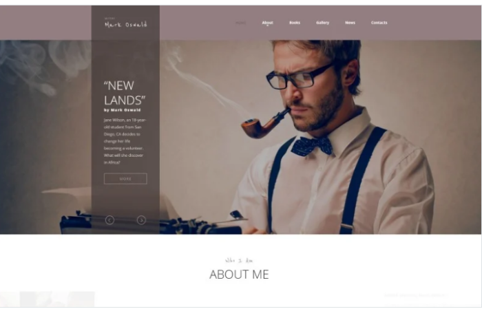 Mark Oswald - Writer Responsive Minimal HTML5 Website Template