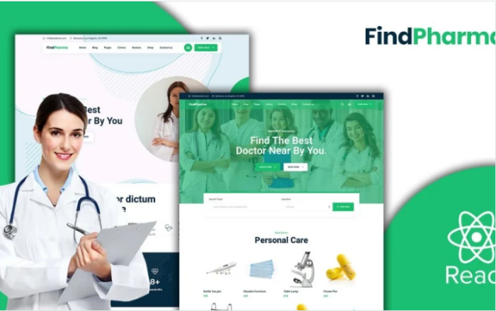 Find-pharma Pharmacy React Js Website Template