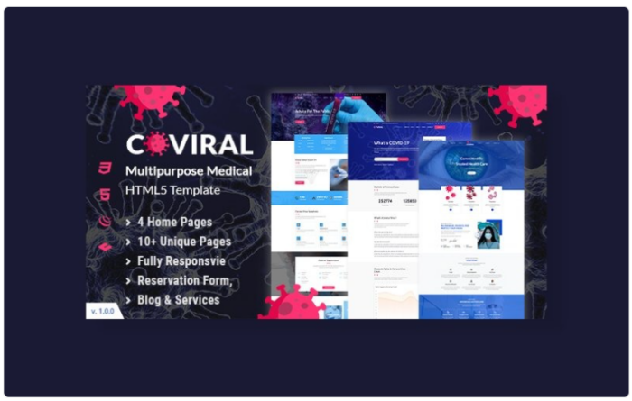 Coviral | Coronavirus & COVID-19 Prevention Website Template 1.0